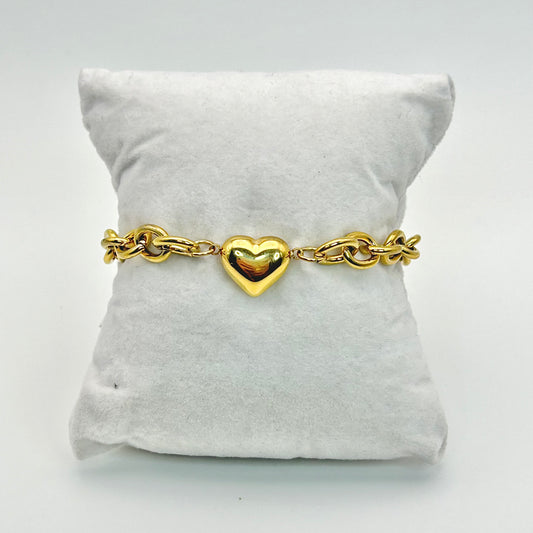 Pulsera de corazón chunky