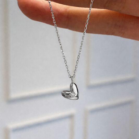 Cadena de Corazón Sólido con Zirconia Interior 💎