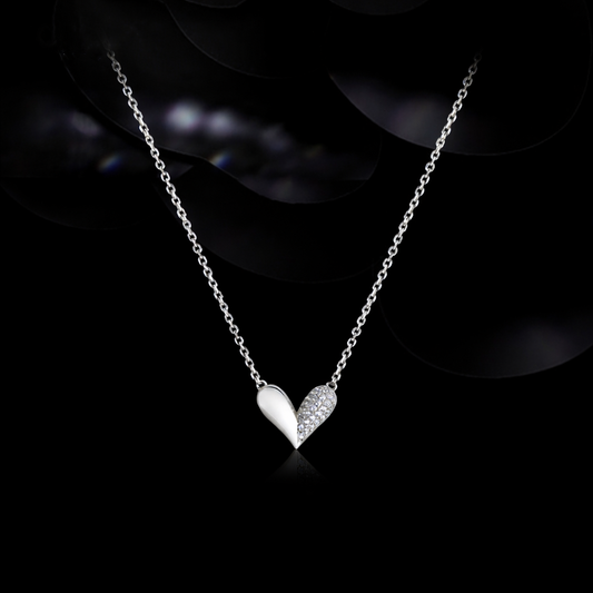 Cadena de Corazón Half Zirconia 💎
