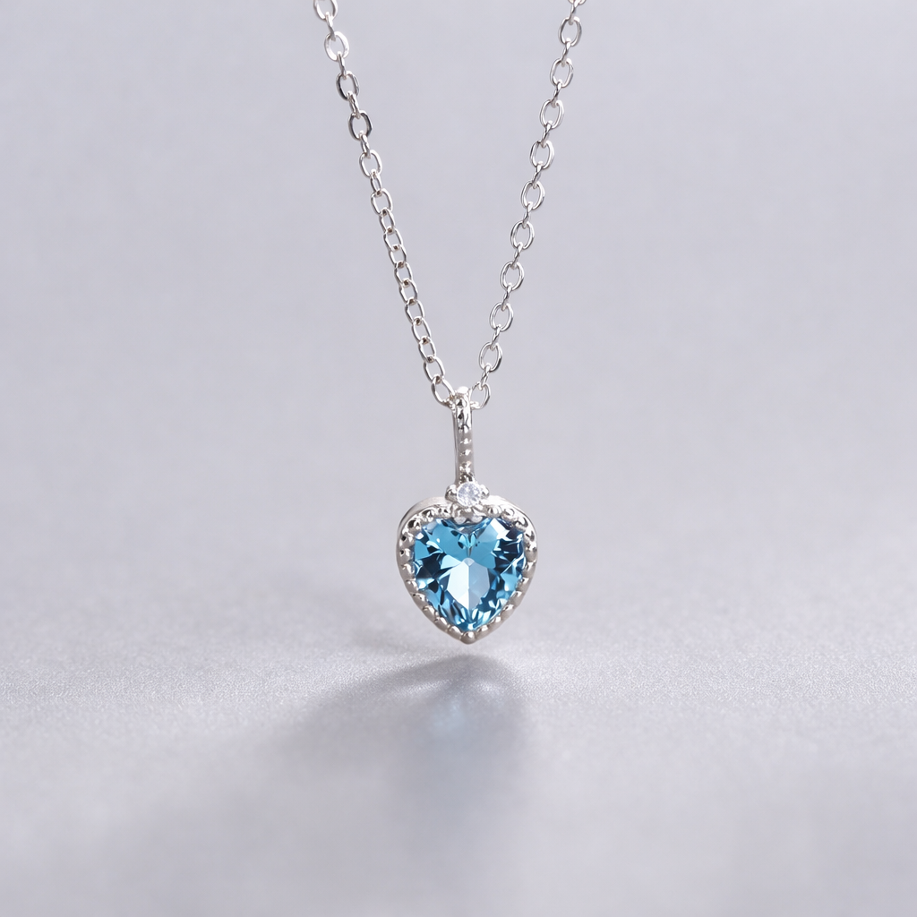 Cadena de Corazón Celeste Suave 💙
