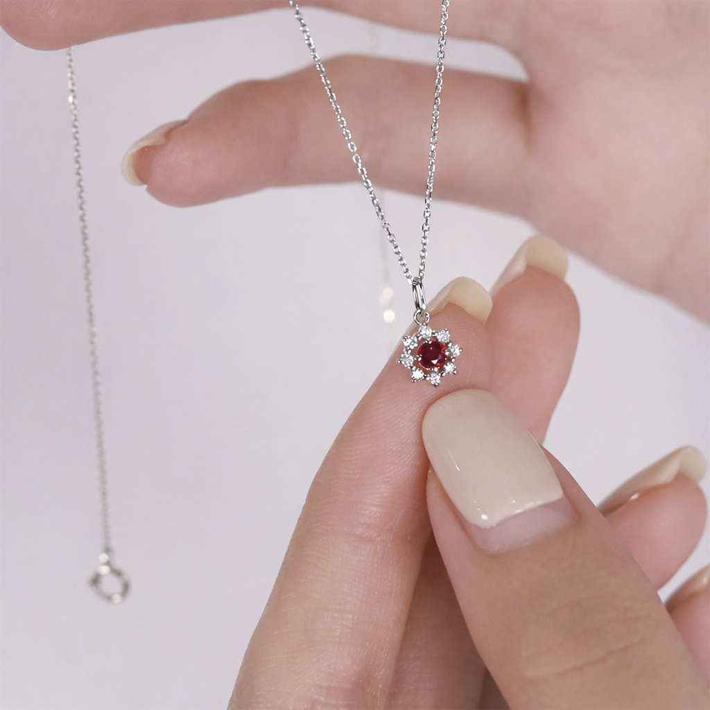 Cadena de Círculo con Halo de Zirconias 🌸