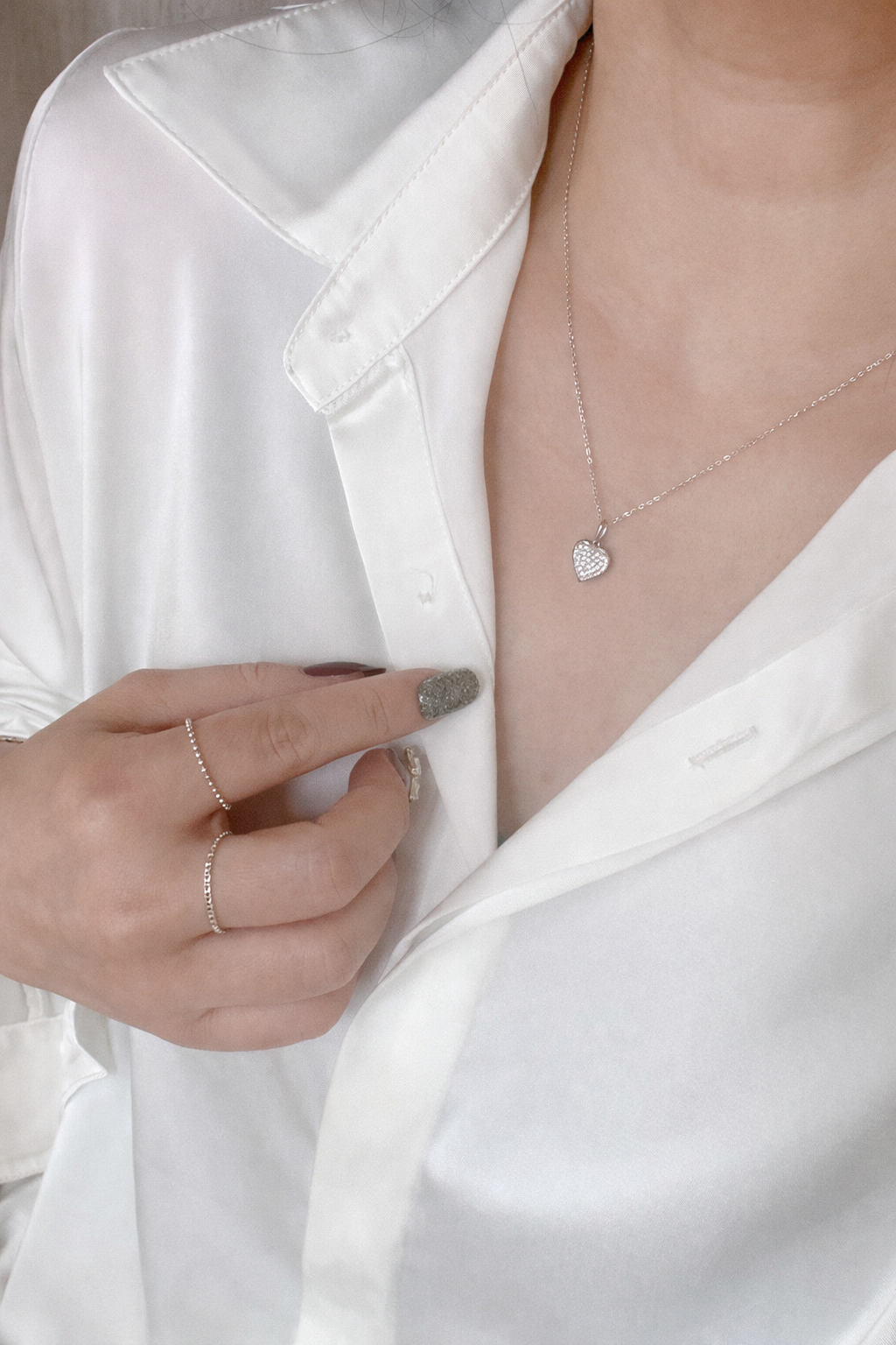 Cadena de Corazón con Zirconia Central ✨