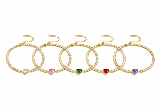Pulsera de Zirconia de Corazón💛