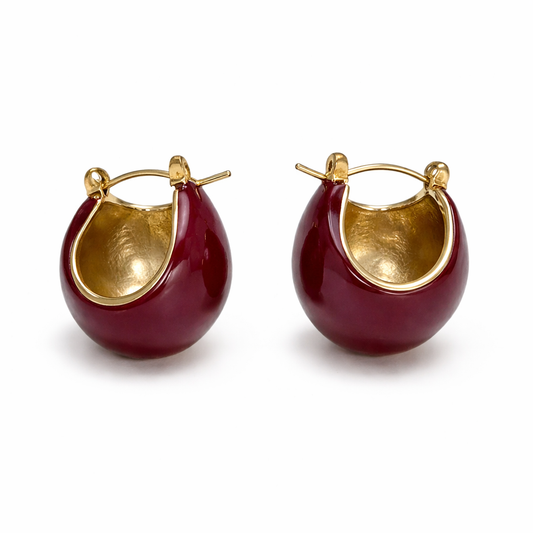 Argollas Redondas Color Rojo❤️‍🔥