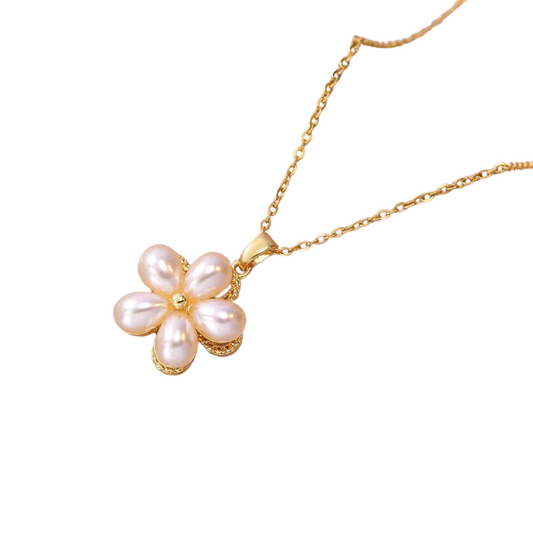 Cadena de flor blanca anti estrés