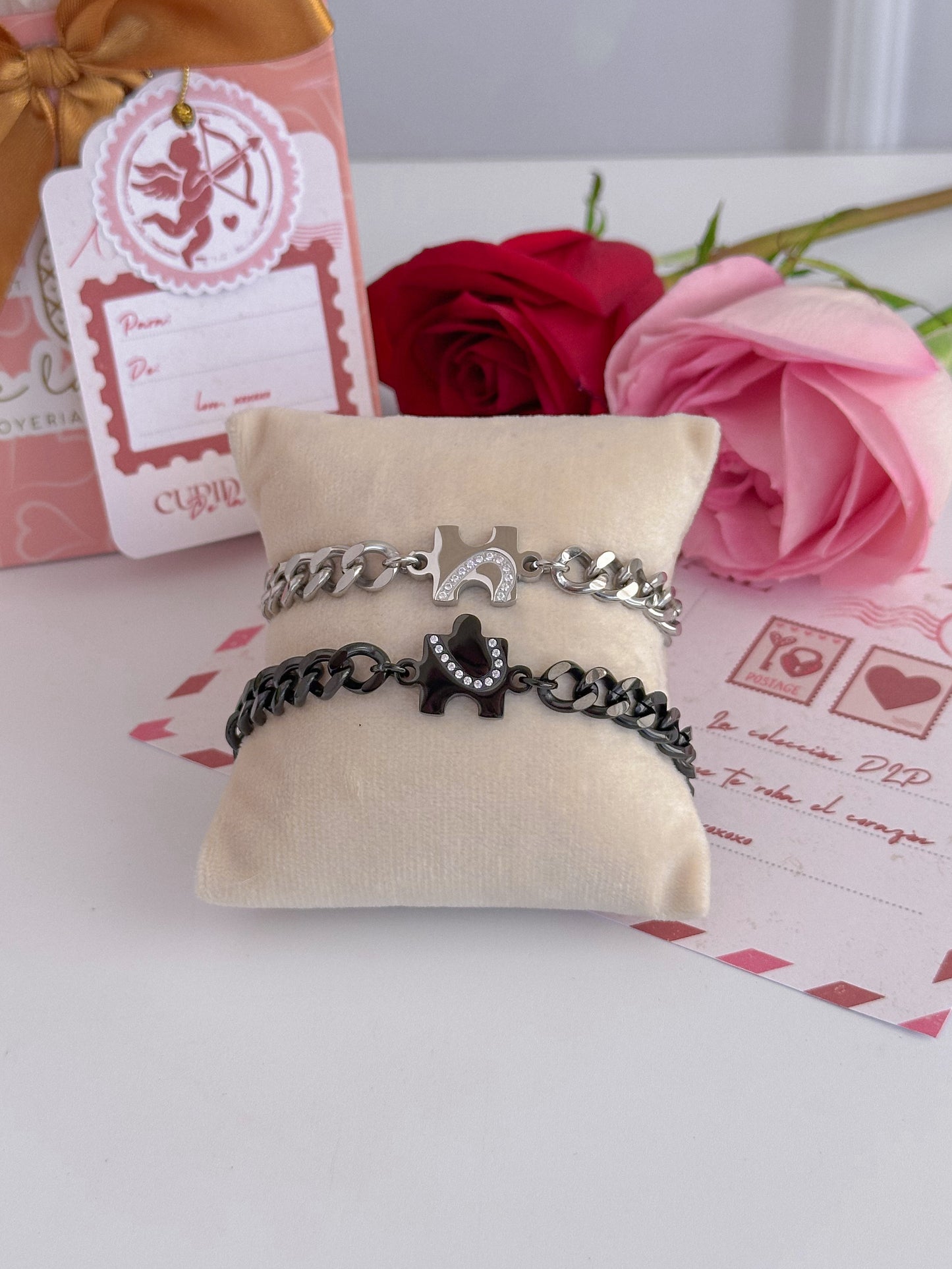 Pulseras para pareja de rompecabezas