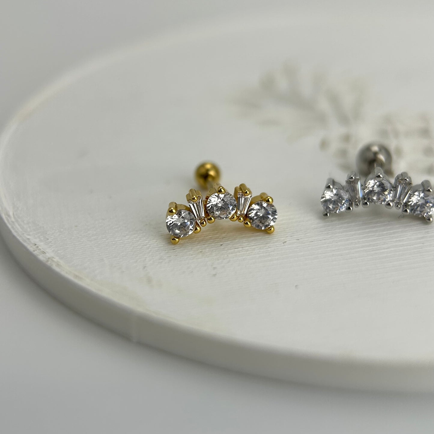 Piercing individual helix zirconia redonda con rectangular