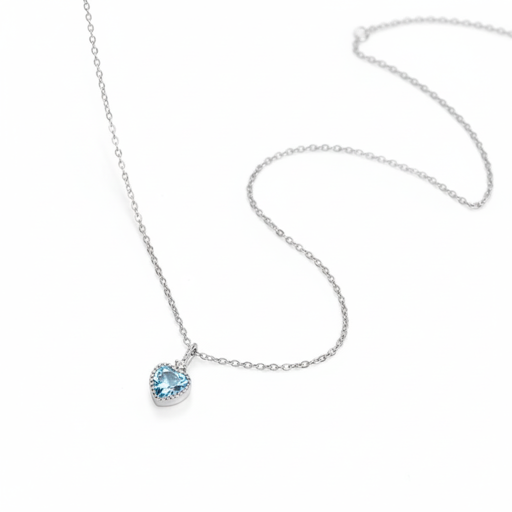 Cadena de Corazón Celeste Suave 💙