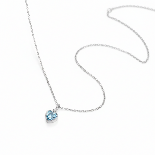 Cadena de Corazón Celeste Suave 💙