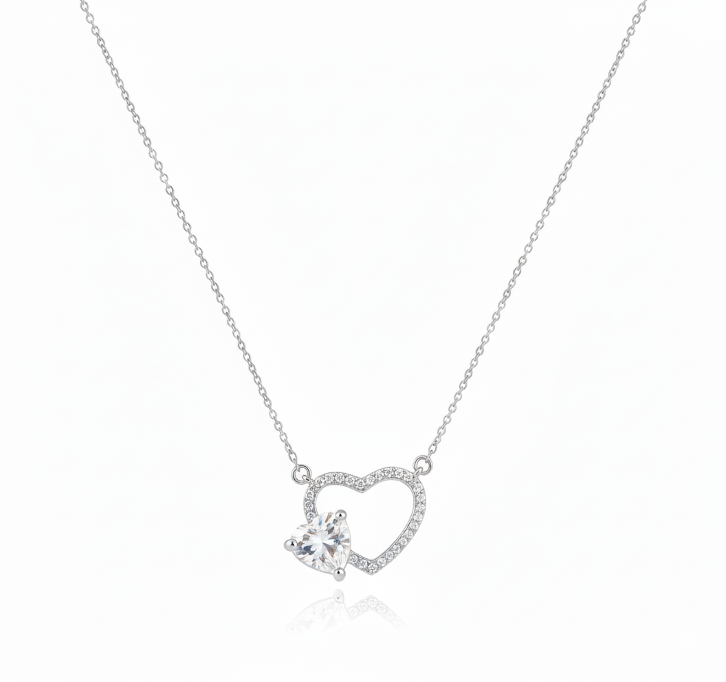 Cadena de Dos Corazones: Hueco y Sólido 💕