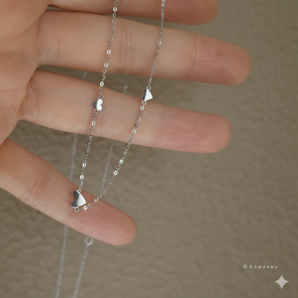 Cadena de Tres Corazones Clásicos 💕