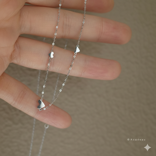 Pulsera de Tres Corazones Clásicos 💕