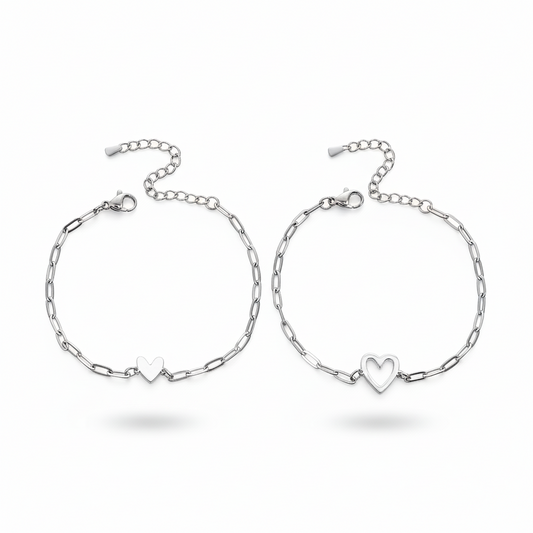 Pulsera de Pareja de Corazones 🤍
