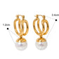 Argollas doble con perla