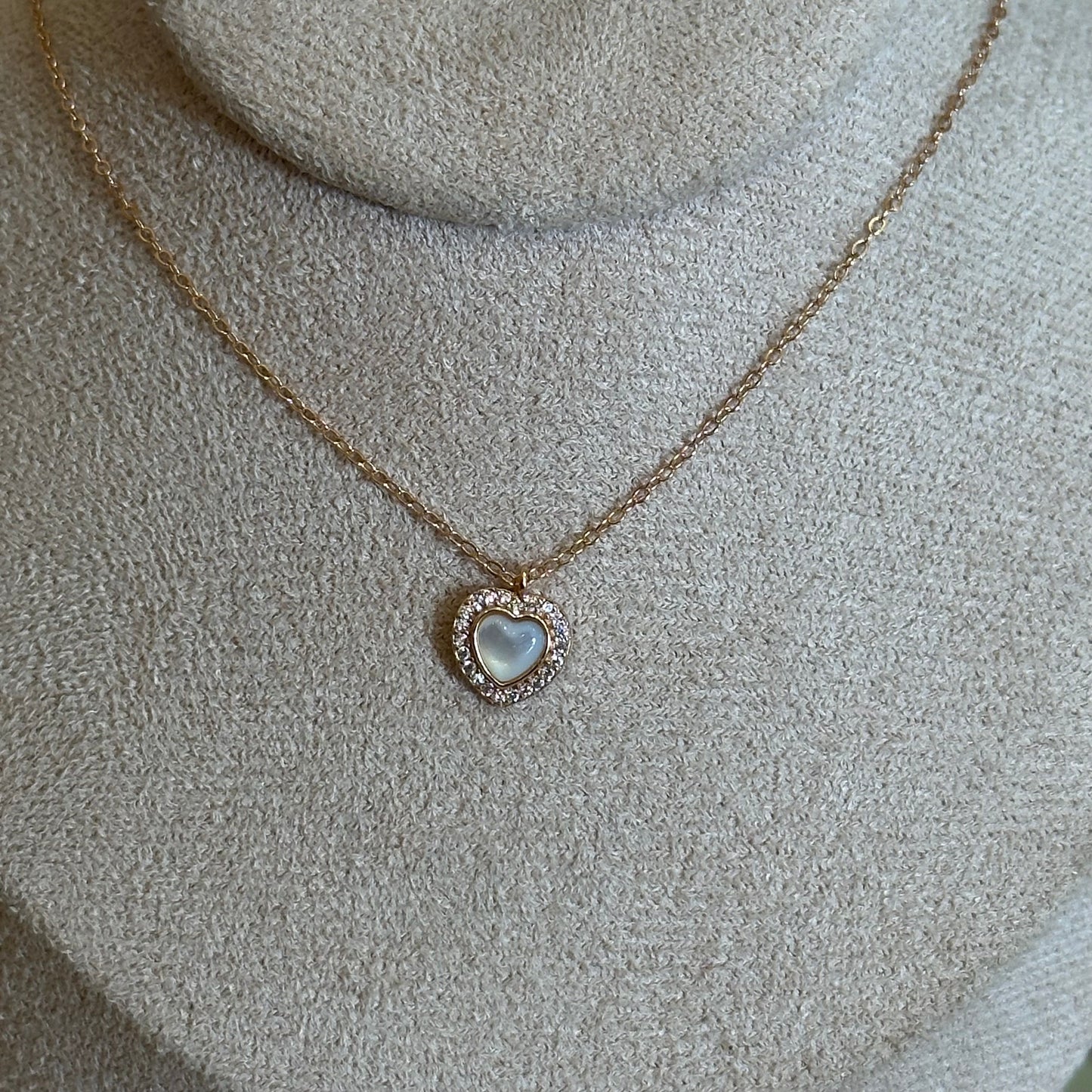 Cadena plata corazón rosegold tornasol