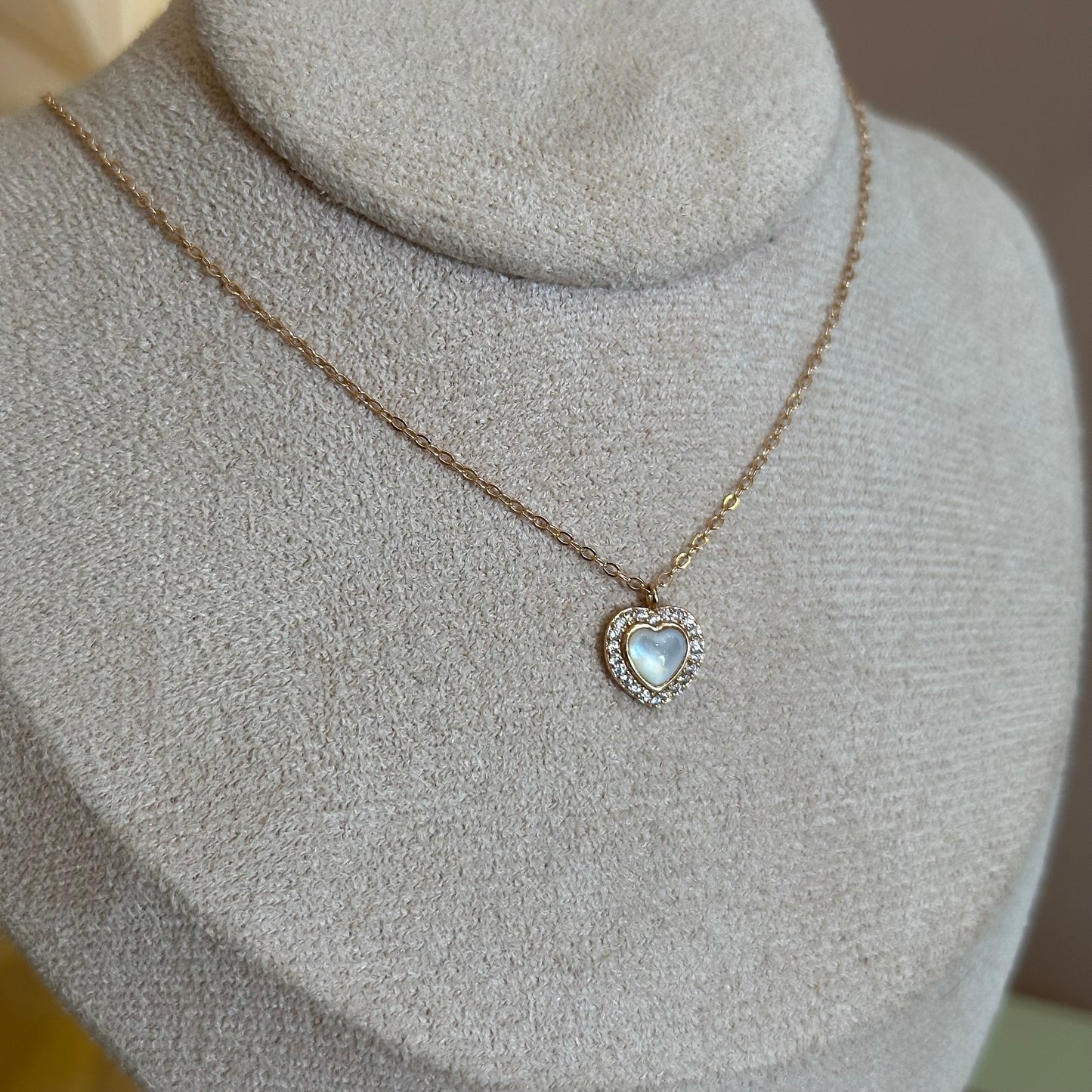 Cadena plata corazón rosegold tornasol