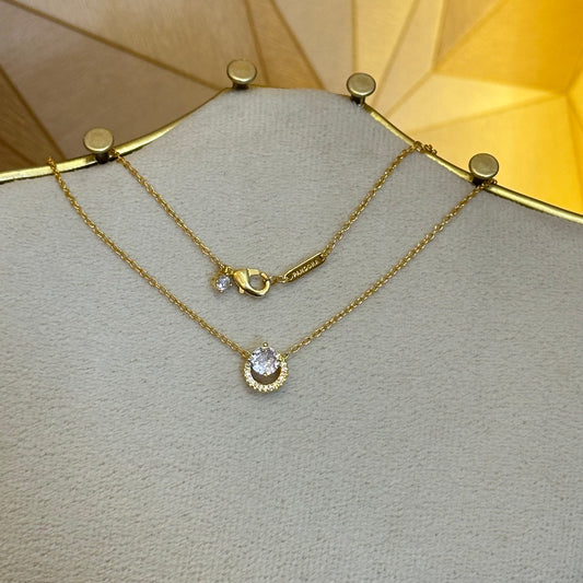 Cadena de plata círculo de zirconia