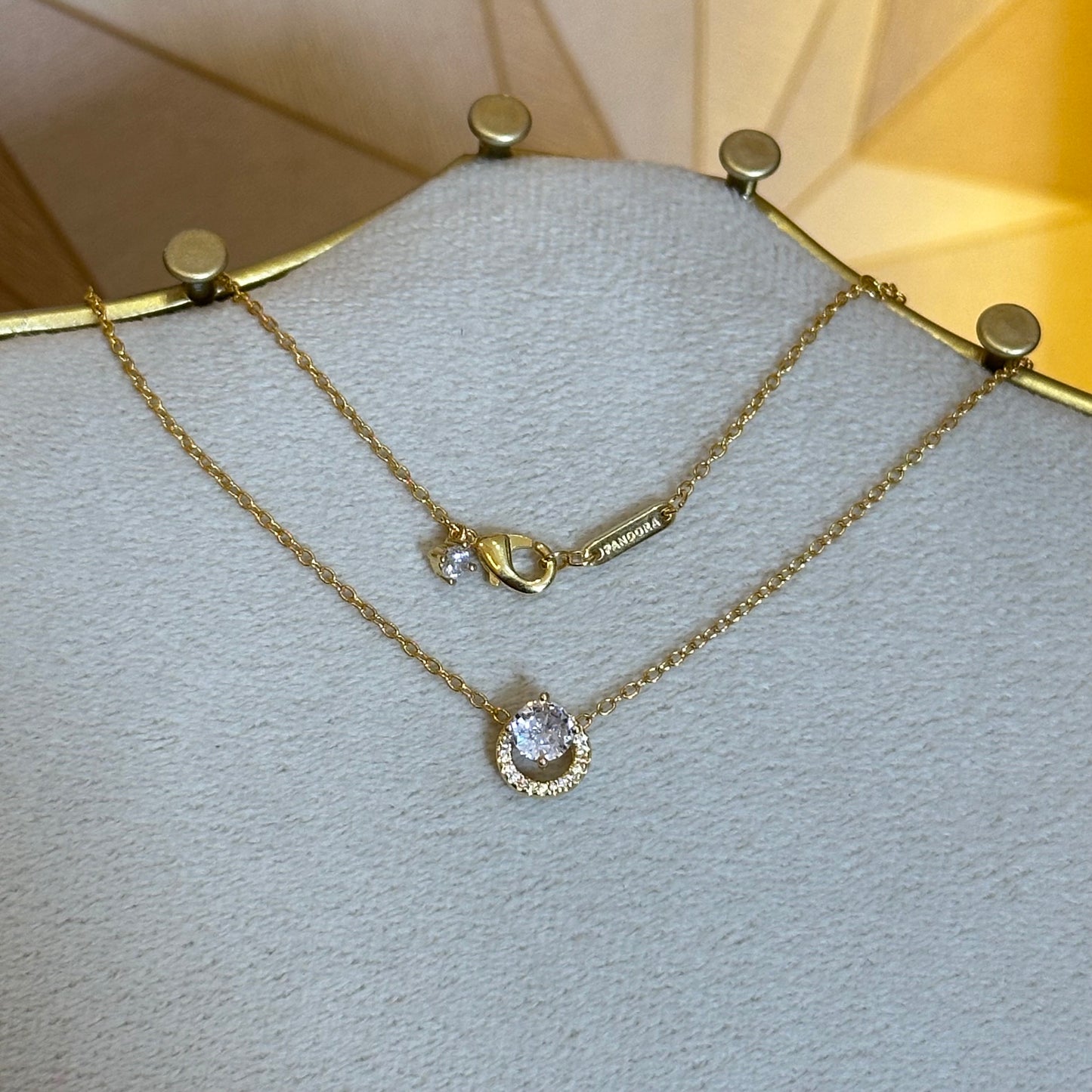 Cadena de plata círculo de zirconia