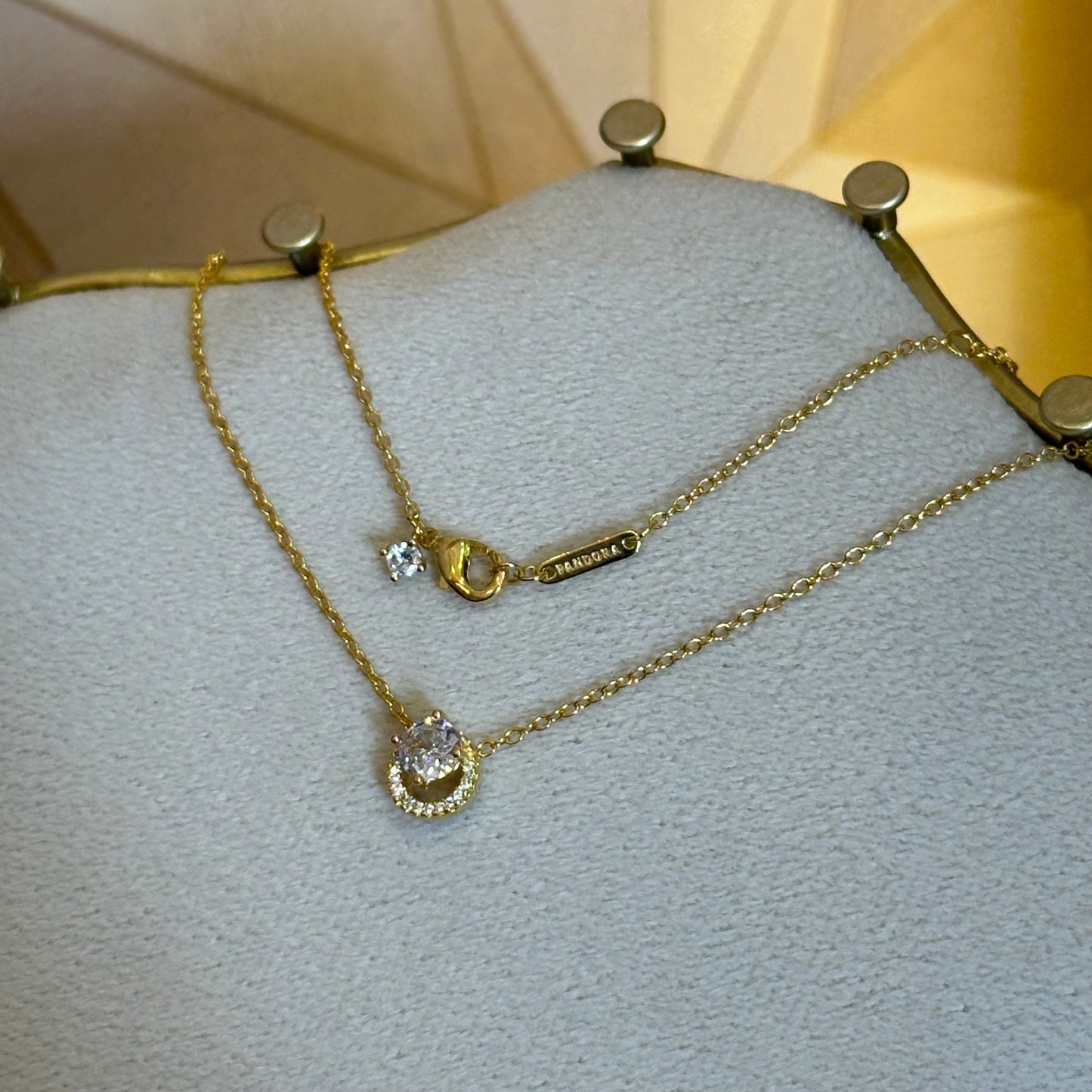 Cadena de plata círculo de zirconia