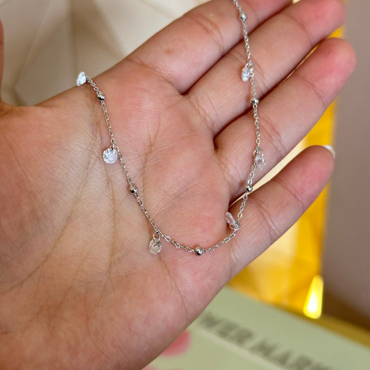 Pulsera de plata cristales colgantes