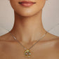 Cadena Dorado con Plateado Luna y Estrellas