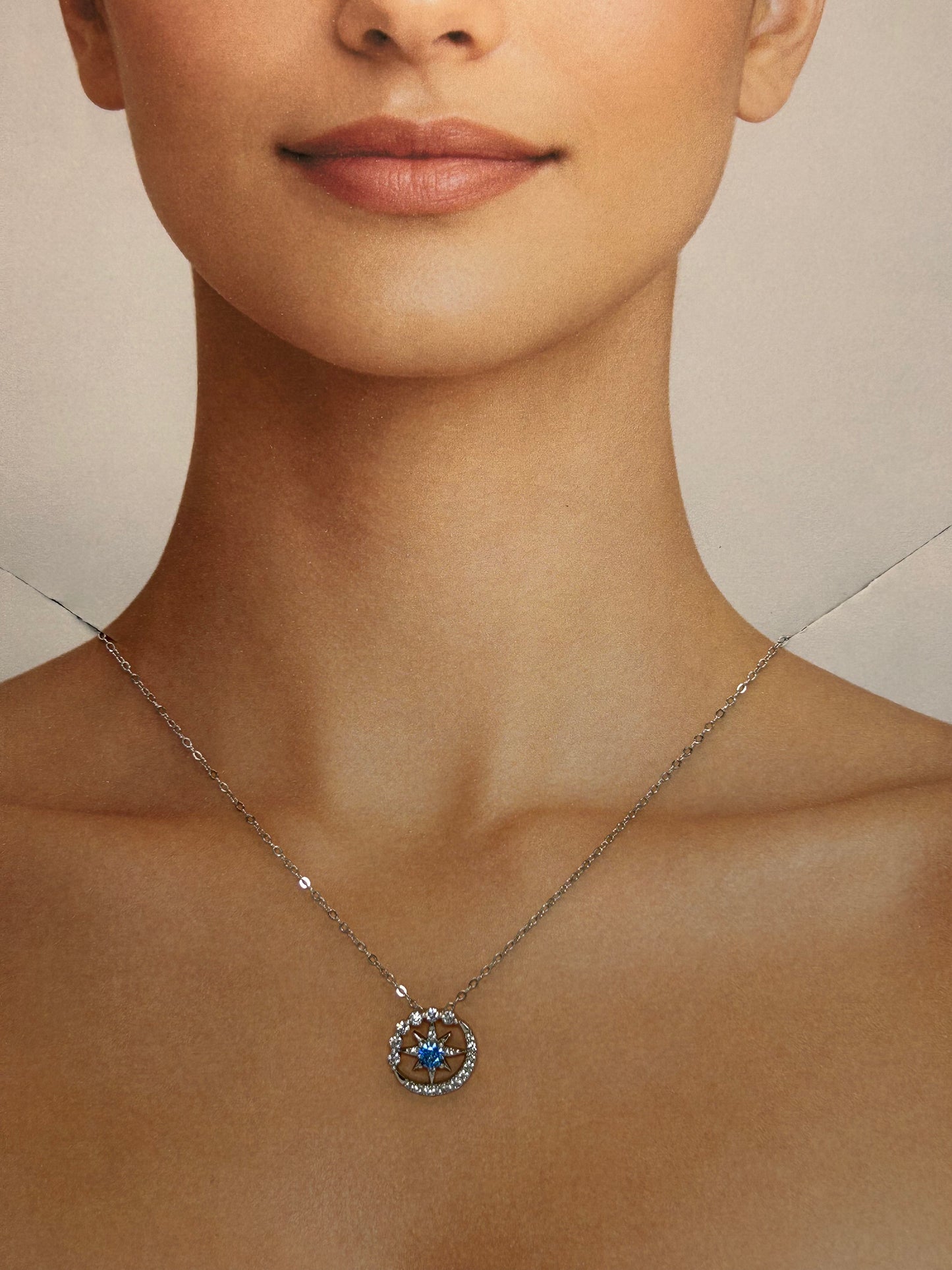 Cadena de Plata Destello Azul con Aro de Zirconias✨