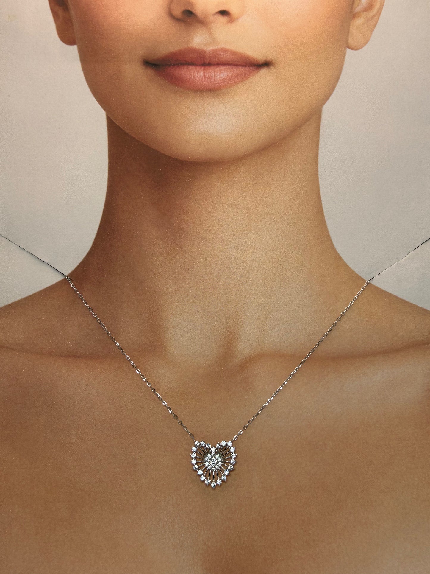 Cadena de Corazón con Explosión de Zirconias💖