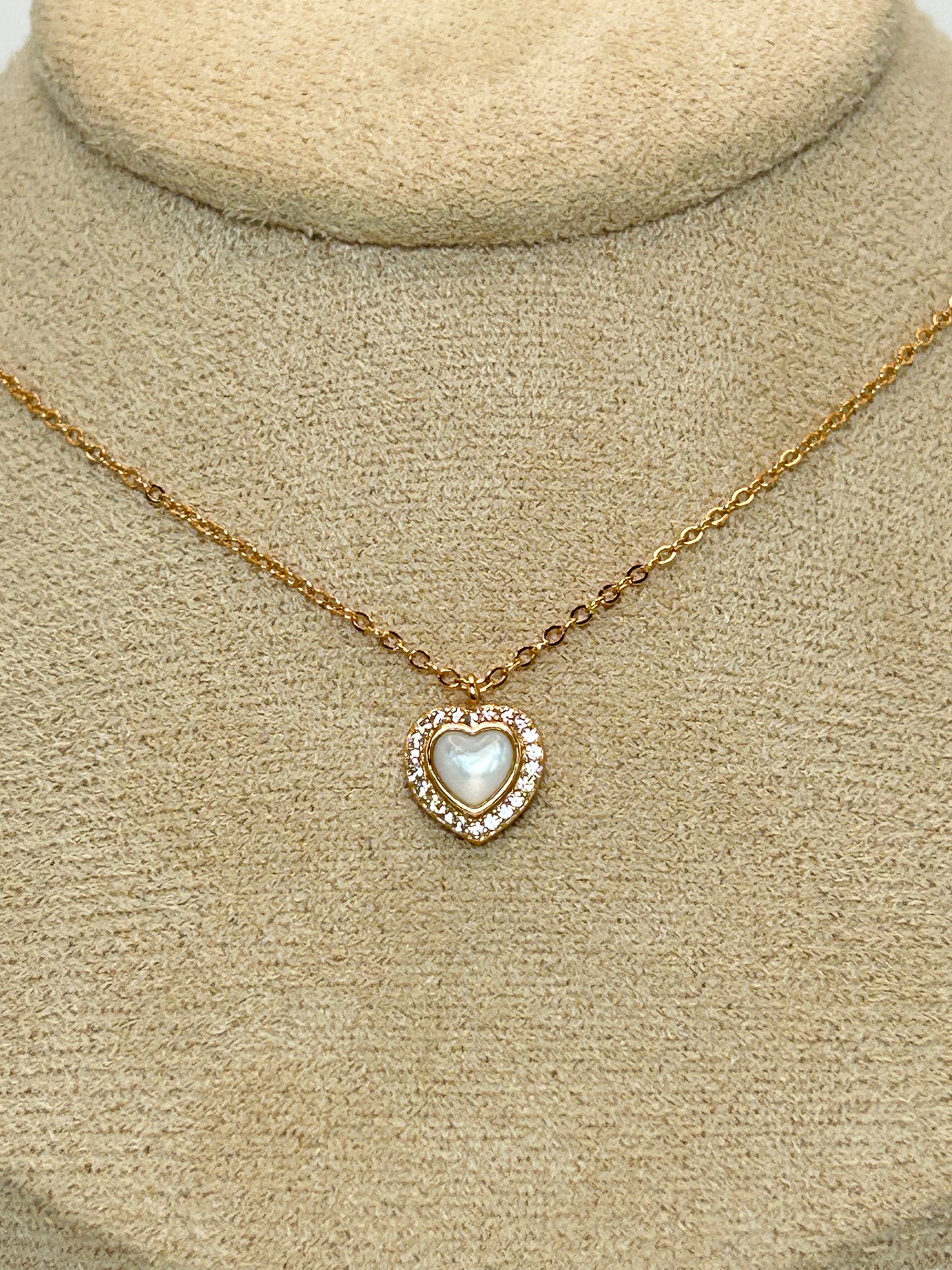 Cadena Plata Corazón Rosegold Tornasol💕