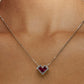 Cadena Corazón de Zirconias Rojas ❤️