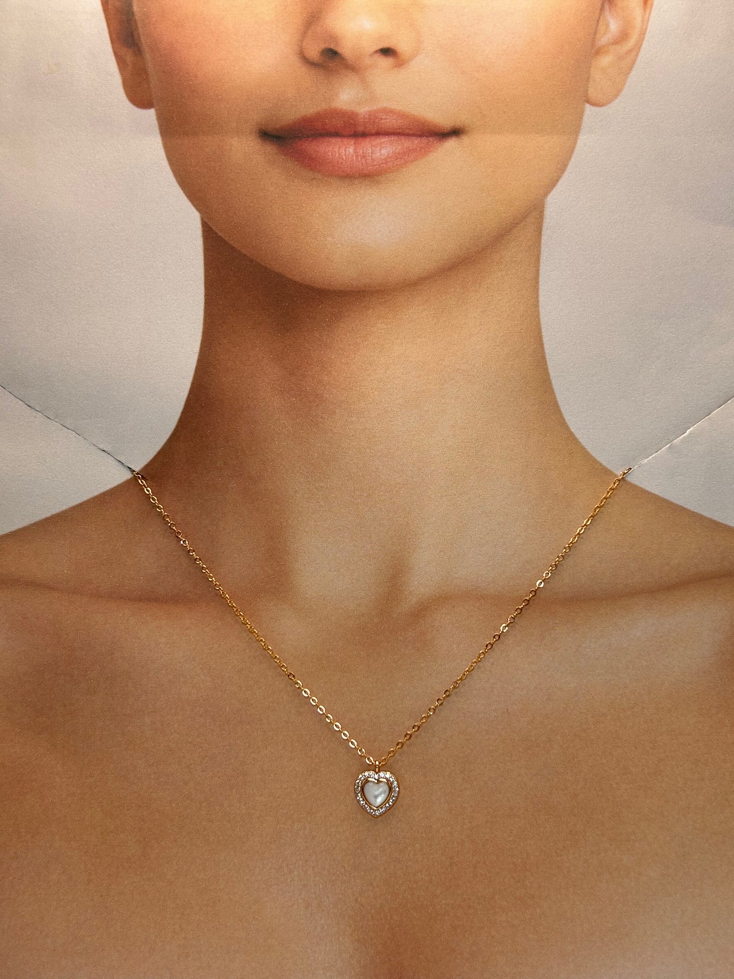 Cadena Plata Corazón Rosegold Tornasol💕
