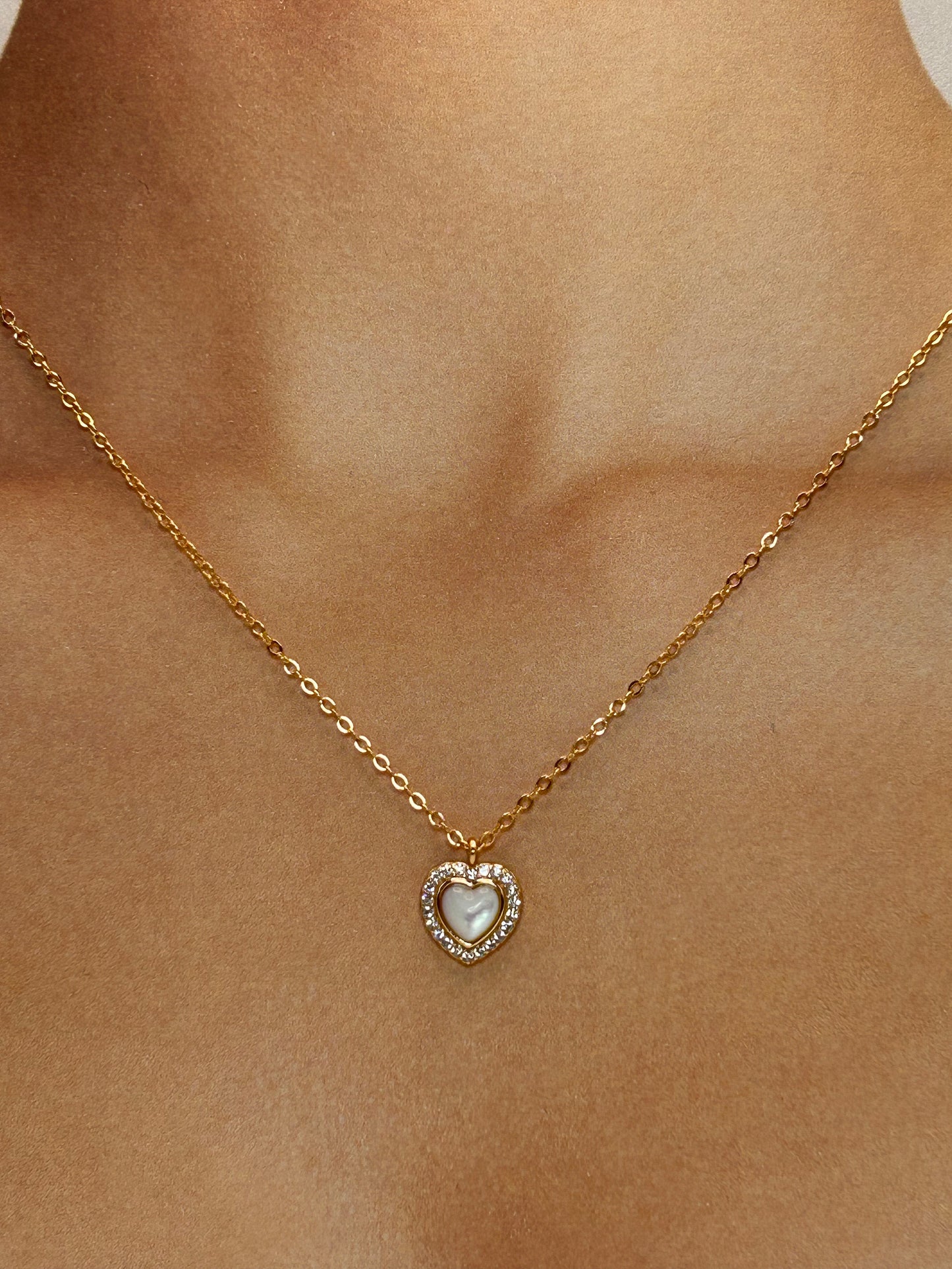 Cadena Plata Corazón Rosegold Tornasol💕
