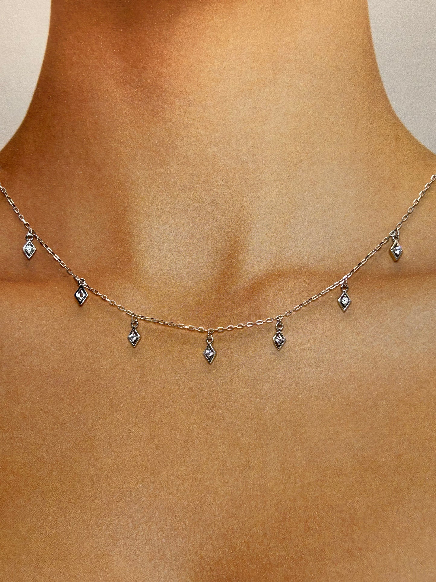 Cadena de Rombos con Zirconia🔷