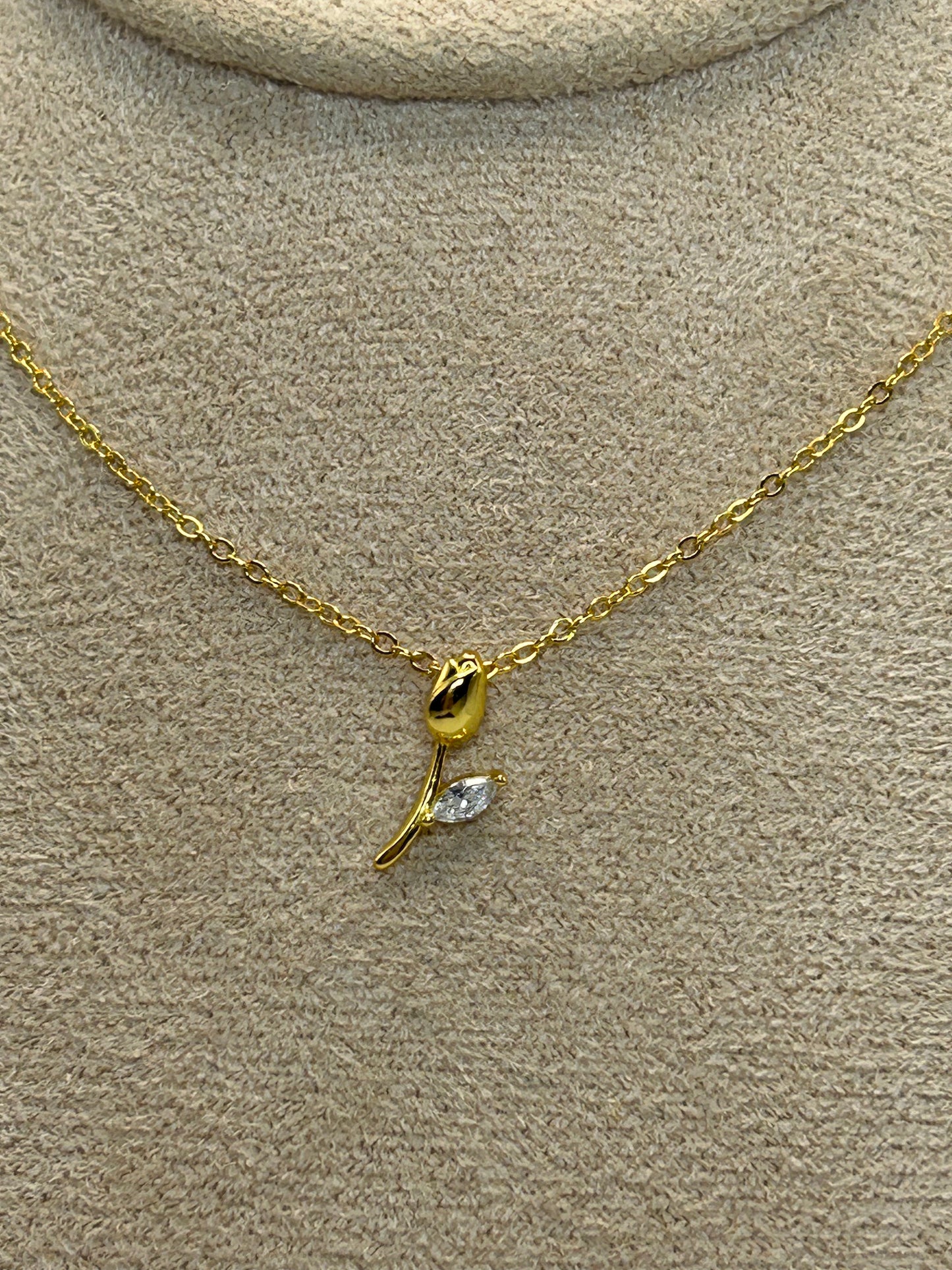 Cadena Plata Mini Tulipán🌷