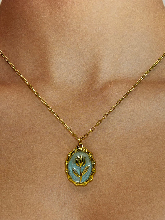 Cadena Dije de Tulipán Enmarcado🌷