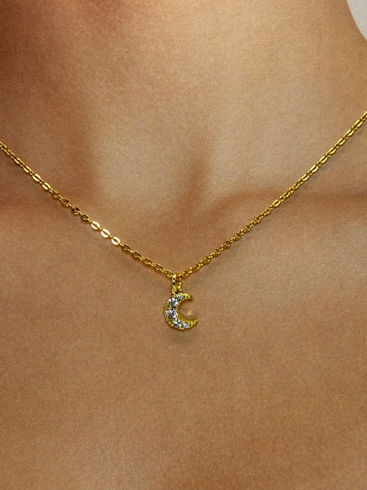 Cadena Dije de Luna con Zirconias 🌙