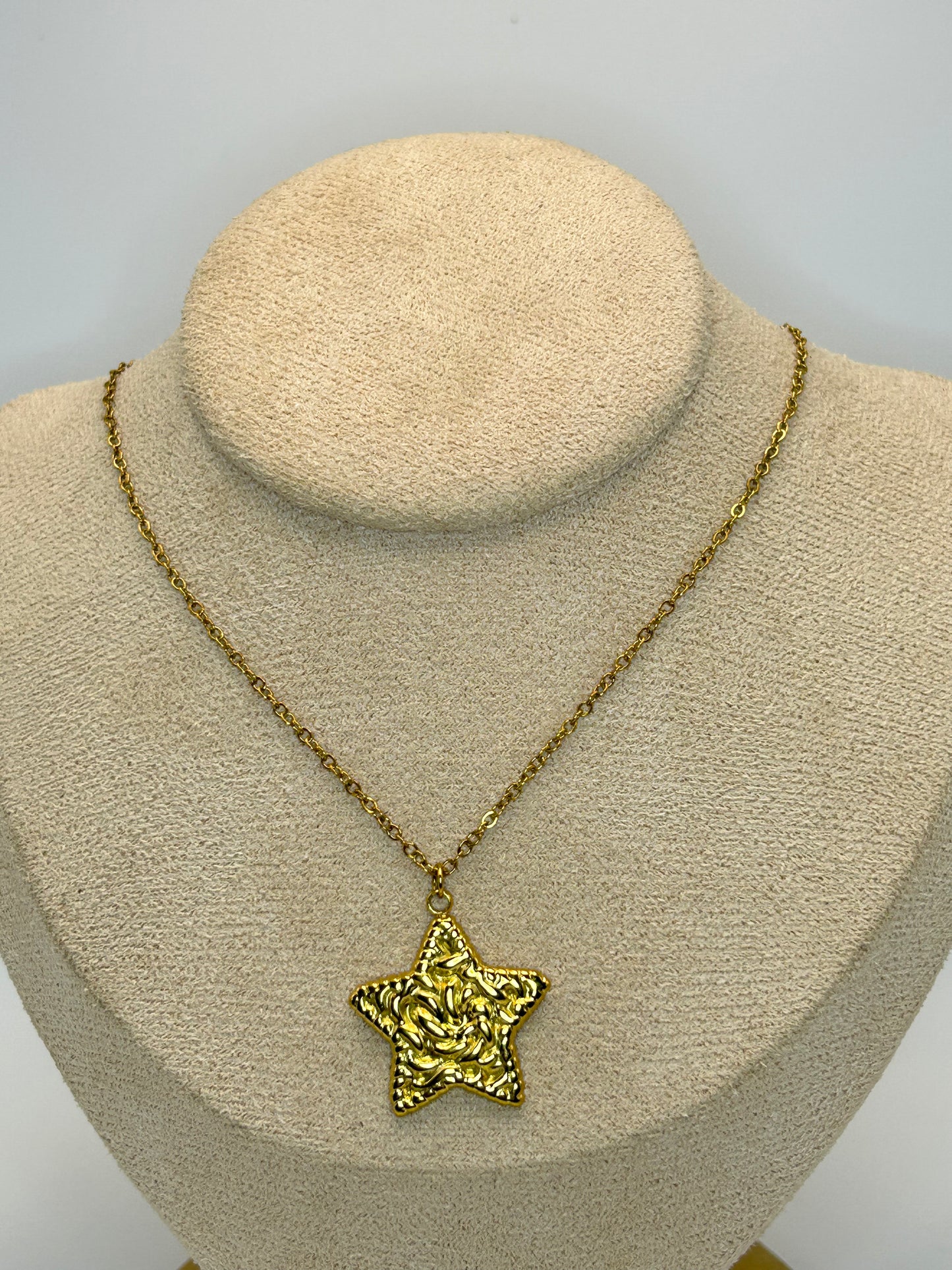 Cadena de Dije de Estrella con Textura⭐
