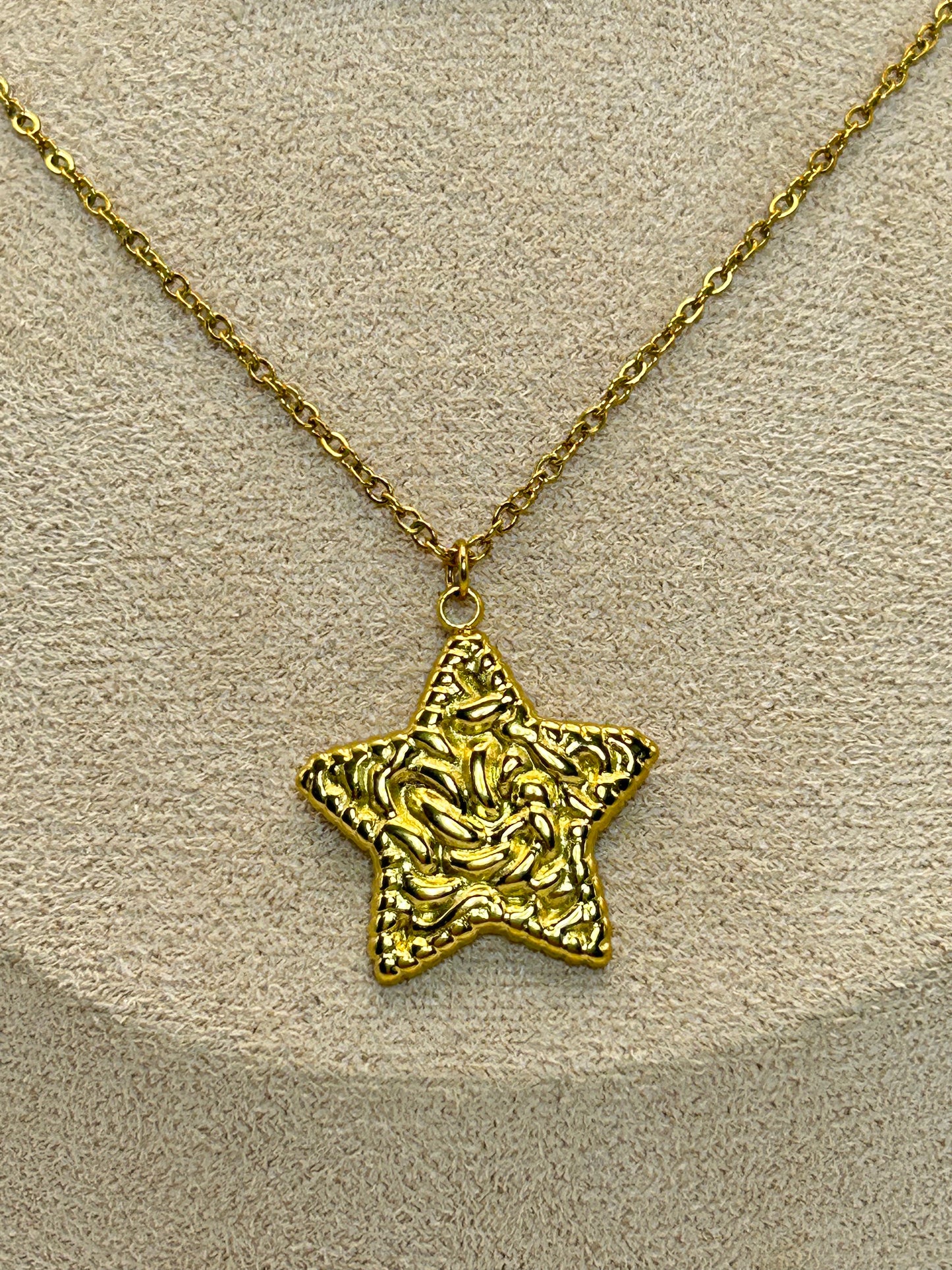 Cadena de Dije de Estrella con Textura⭐