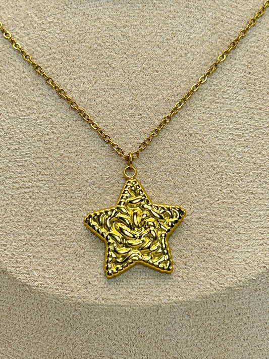 Cadena de Dije de Estrella con Textura⭐