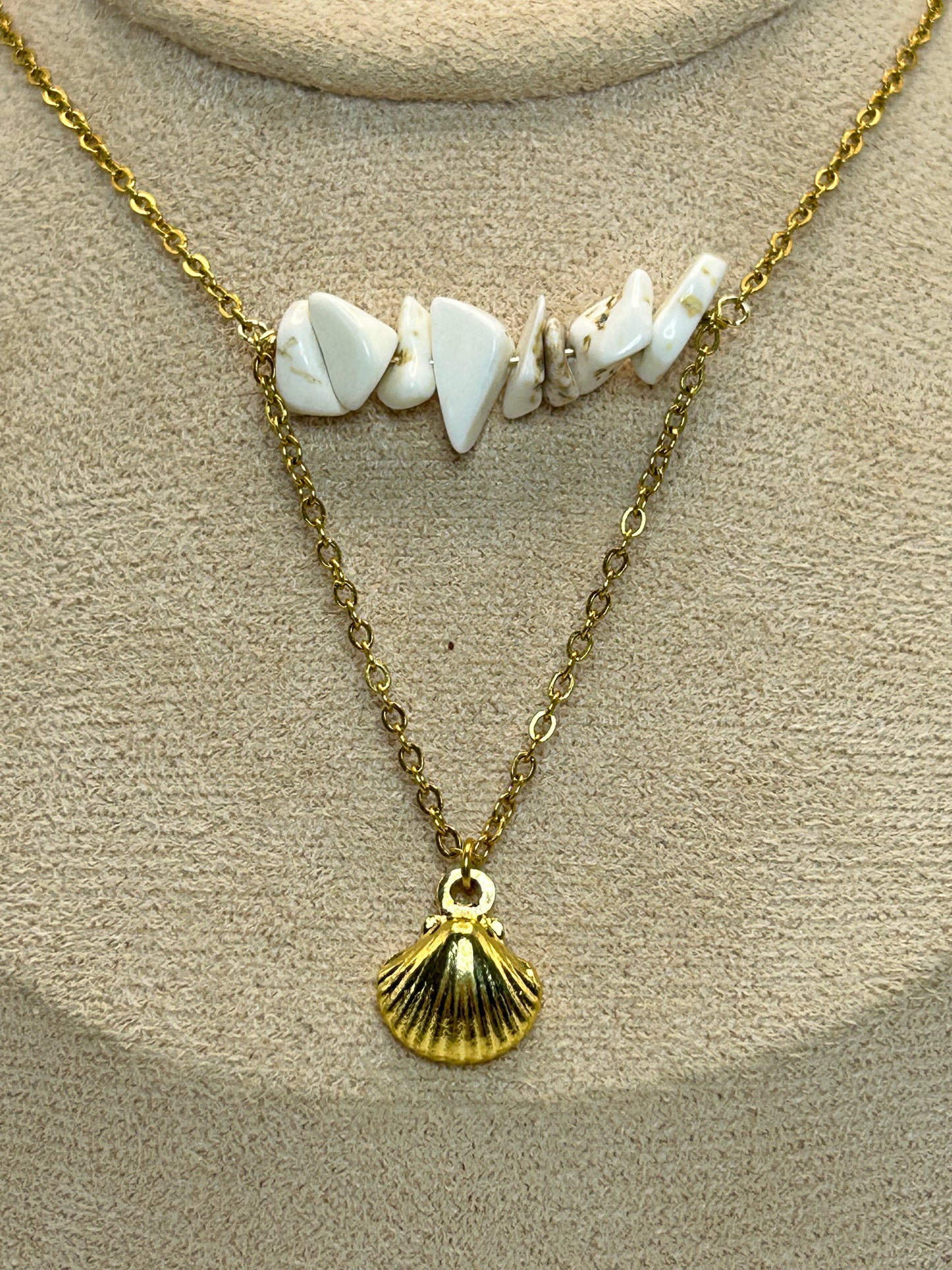Cadena de Piedra Blanca y Conchita🐚