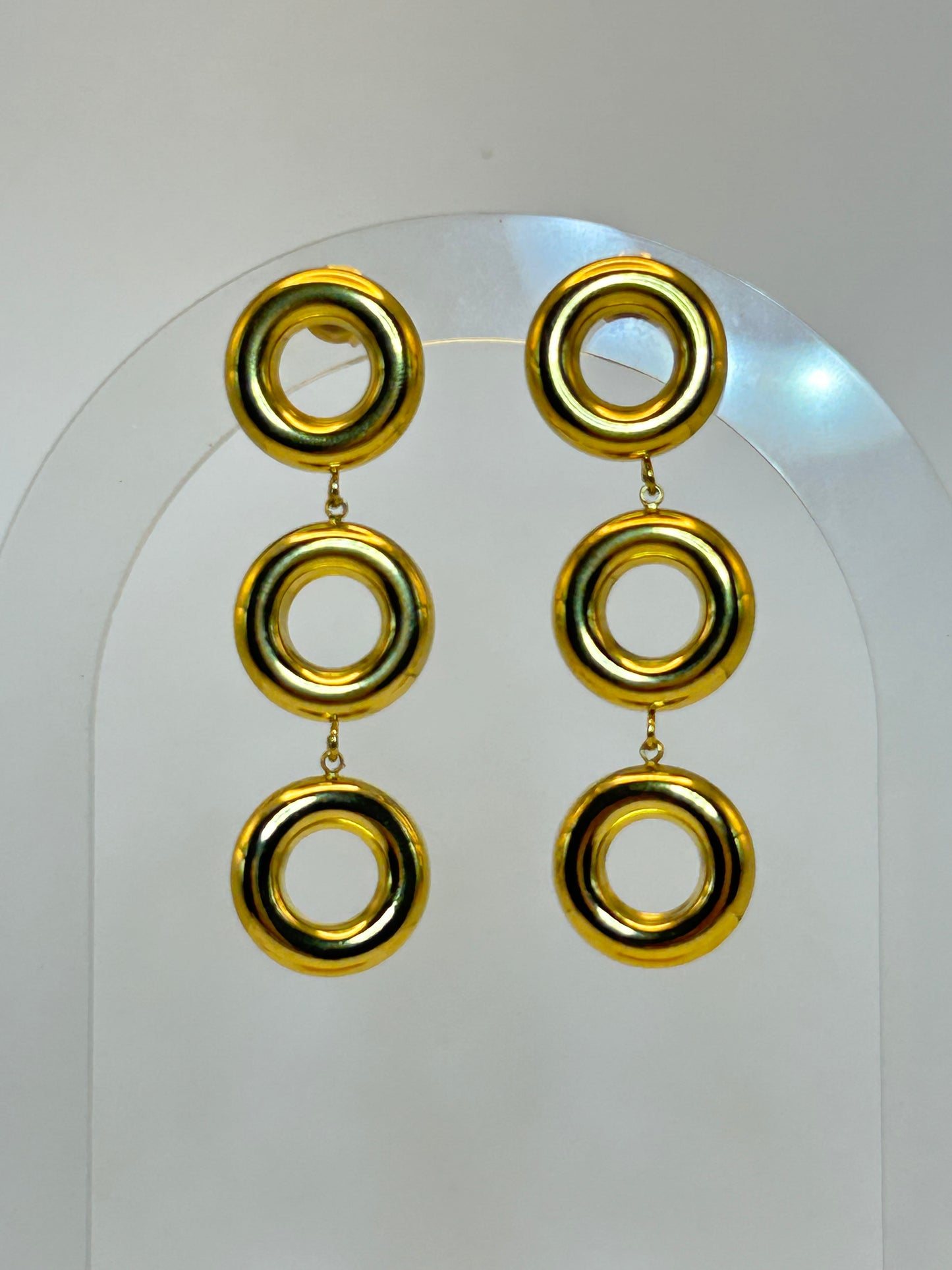Aretes de Fiesta 3 Donas Huecas✨
