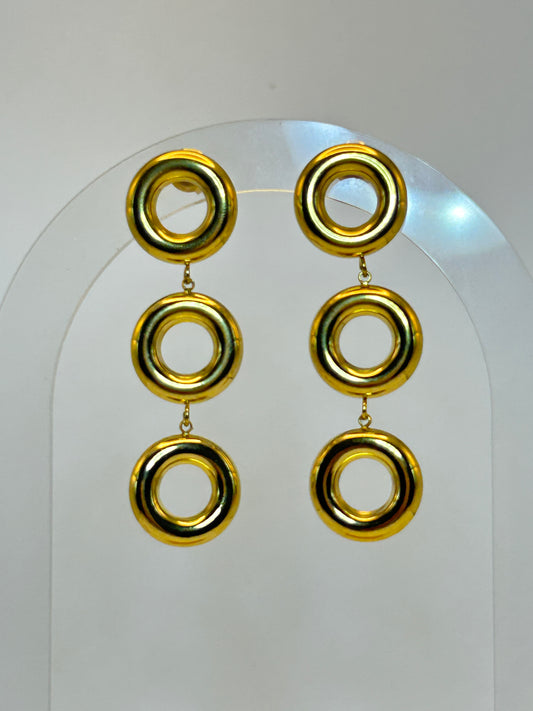 Aretes de Fiesta 3 Donas Huecas✨
