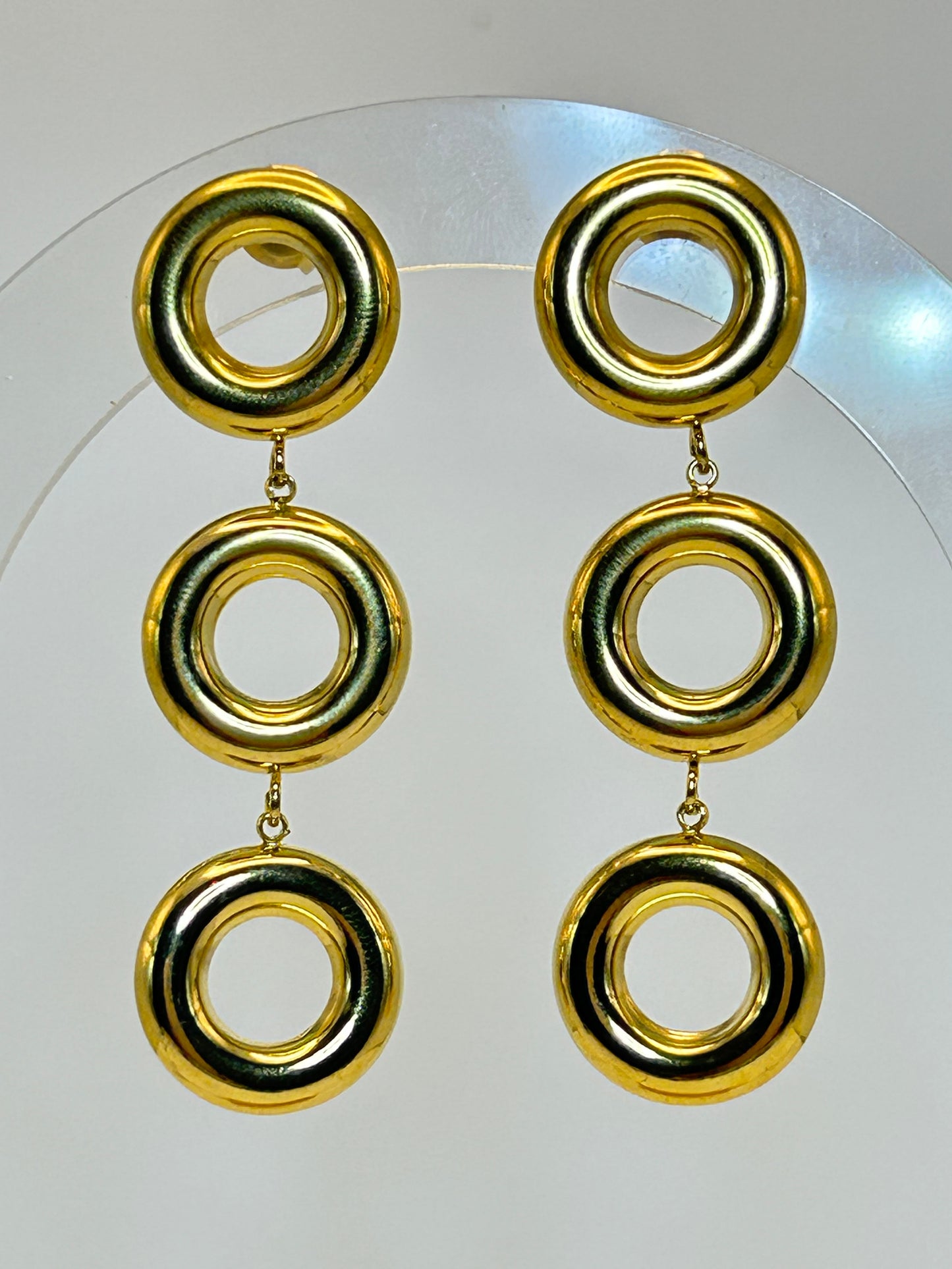 Aretes de Fiesta 3 Donas Huecas✨