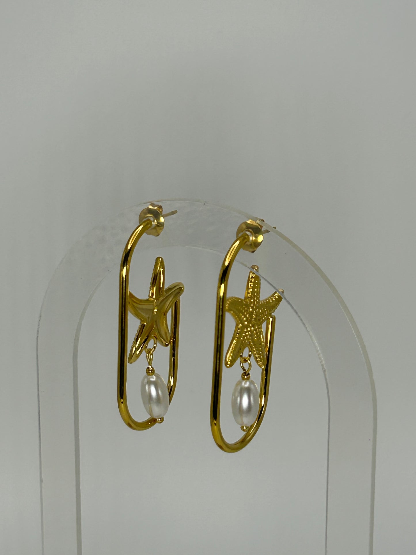 Aretes de Estrella Con Perla⭐
