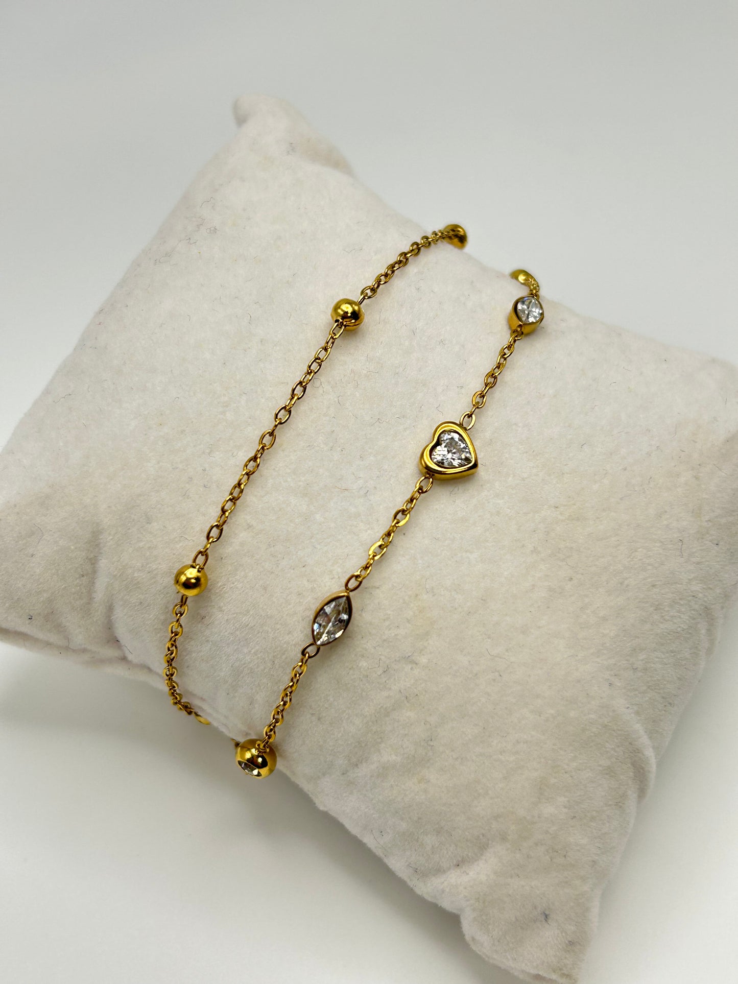 Pulsera Doble Corazón y Balines❤️