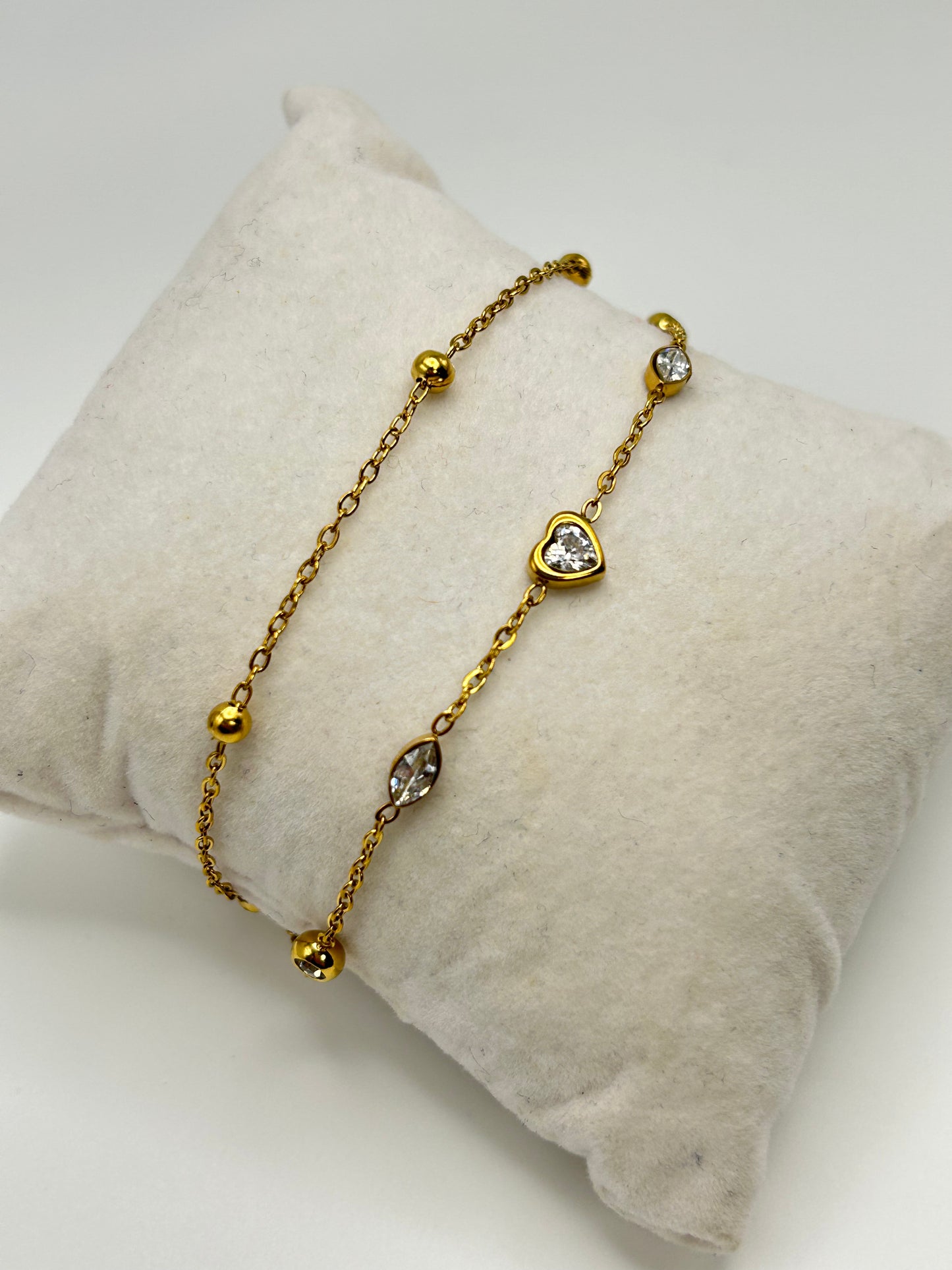 Pulsera Doble Corazón y Balines❤️