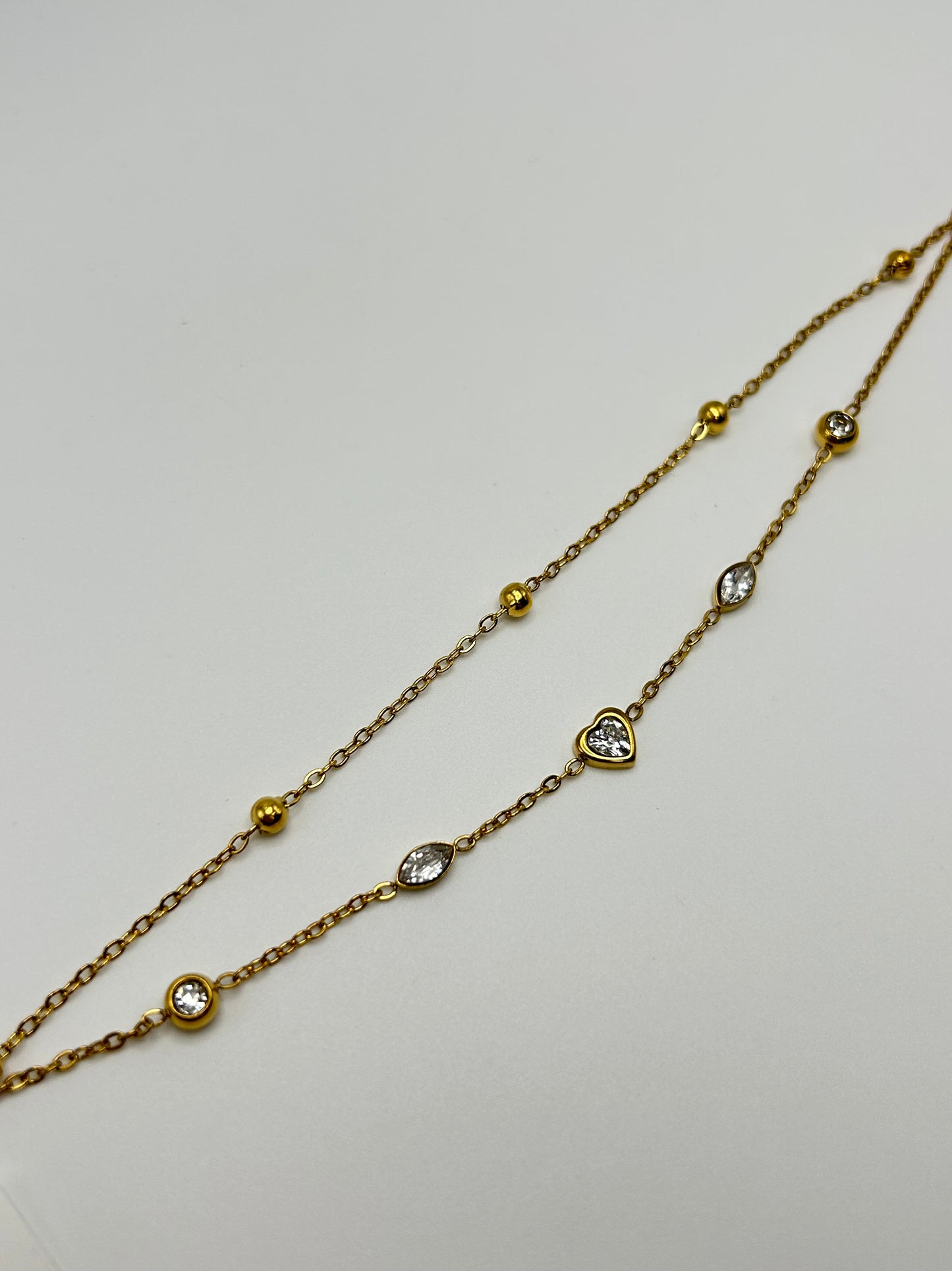 Pulsera Doble Corazón y Balines❤️