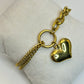 Pulsera Doble Cadena de Corazón Colgante💛