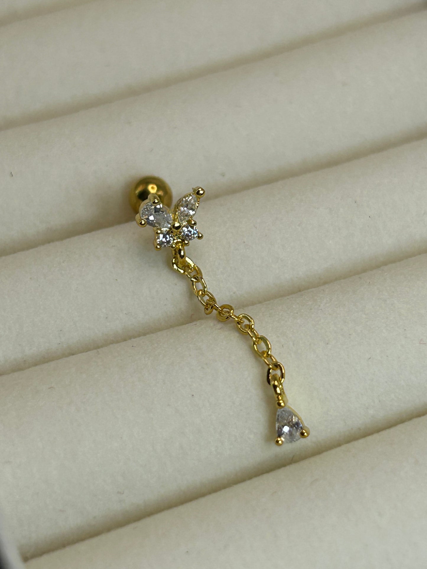 Piercing Mariposa con Cadena Colgante 🦋