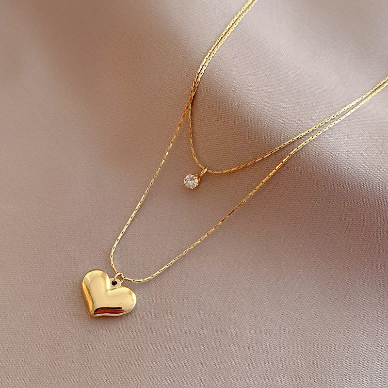 Collar doble puff heart