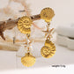 Aretes caracola, concha y estrella